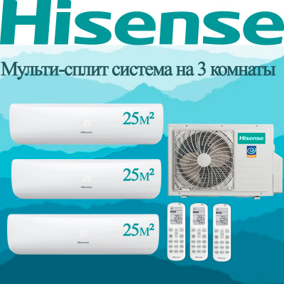 Мульти сплит-система Hisense AMW3-24U4RJC / AMS-09UW4RMRKB00 на 3 комнаты